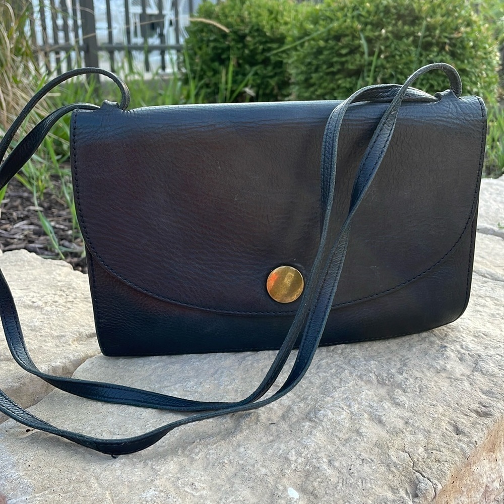 Madewell Black Leather Slim Convertible Shoulder Bag